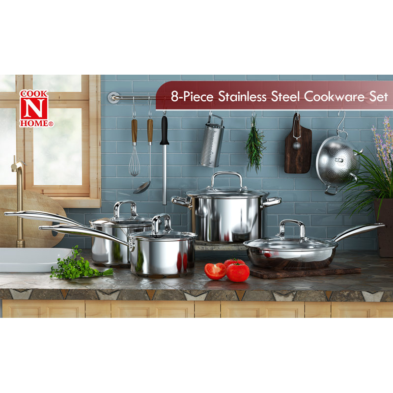 2-Quart Stainless Steel Saucepan with Glass Lid