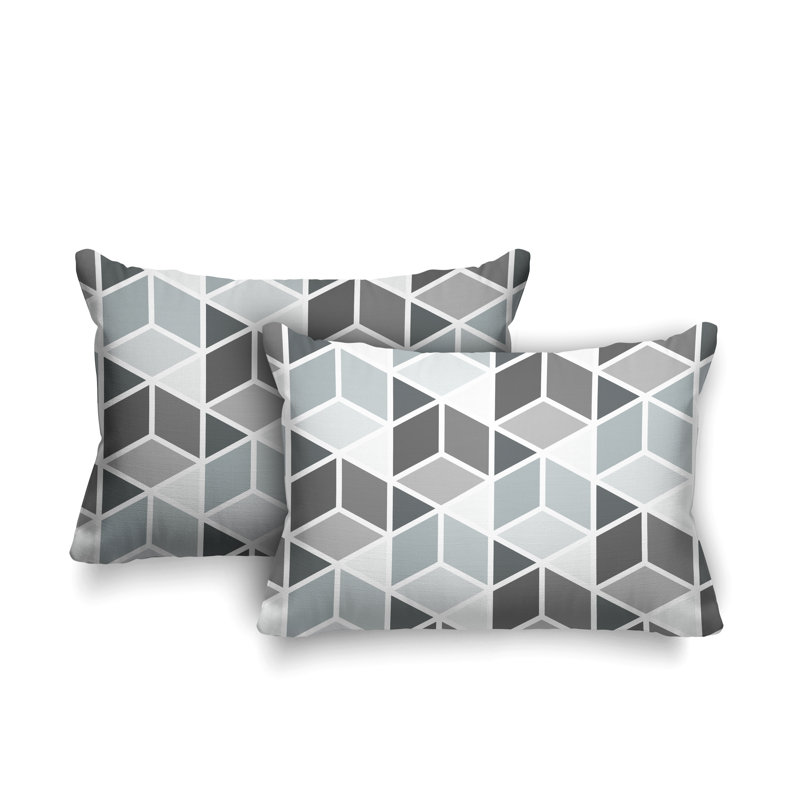 Coussin cubique intérieur / extérieur Cubana, Gris