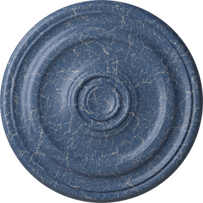 Médaillon de plafond Endurathane Devon, DO 15 3/4 po x P 1 1/2 po (convient aux auvents jusqu'à 3 5/8 po), fini craquelé Americana peint à la main