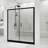 58.7 In. -60 In. W × 72 In. H Sliding Shower  With1/5"  Thick Clear Tempered Glass In Matt Black |    Stainless Steel Handle-121018398