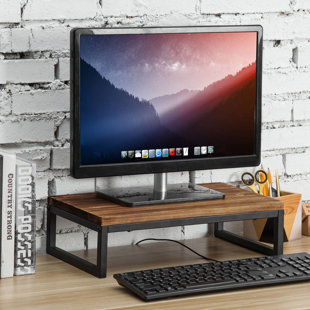  VIVO 24 inch Monitor Stand, Wood & Steel Desktop Riser