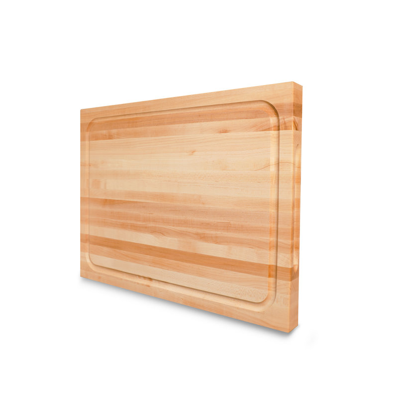 Hard Maple Rectangular Wood Chopping Block with Juice Groove