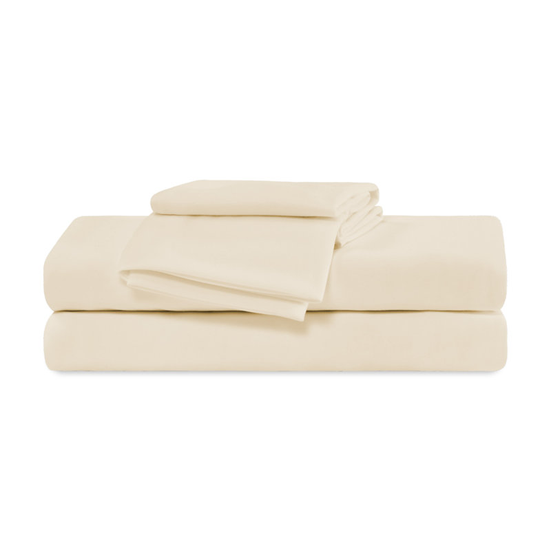 Solid Jersey Knit Sheet Set, Beige, King Sheet Set with 4 additional pieces
