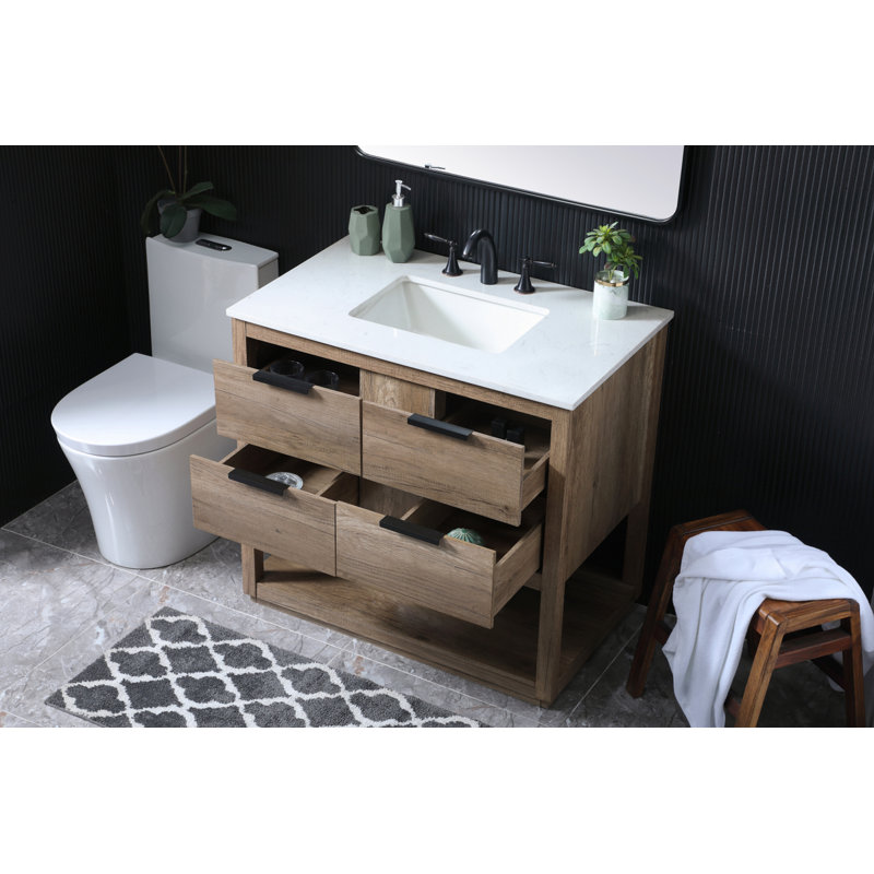 Ensemble de meuble-lavabo simple 36 po Felicity, Chêne naturel
