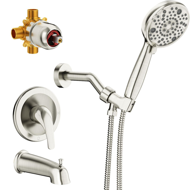 Tub Shower Faucet Set, Dual Shower Head With Bathtub Faucet Set