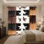 Rideaux en patchwork de style western (lot de 2), imprimé étoiles rustique, œillets à motifs rétro, décoration idéale pour la chambre ou le salon.-894642500