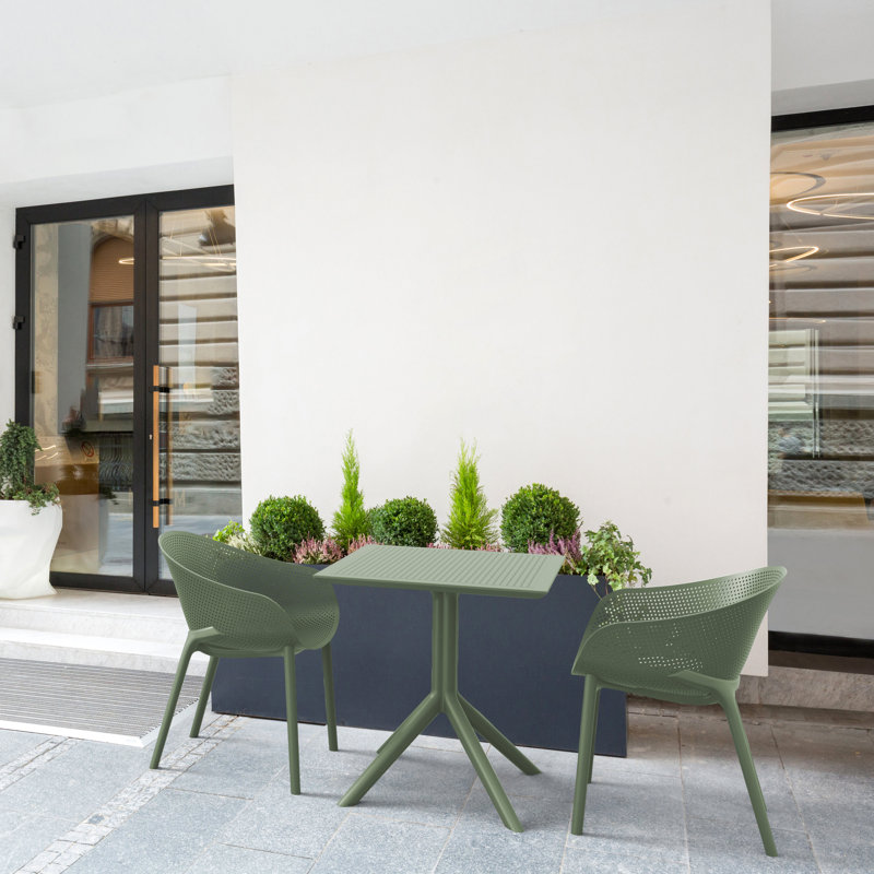 Ensemble repas carré pour 2 personnes 31,5 po Farrah, Vert olive