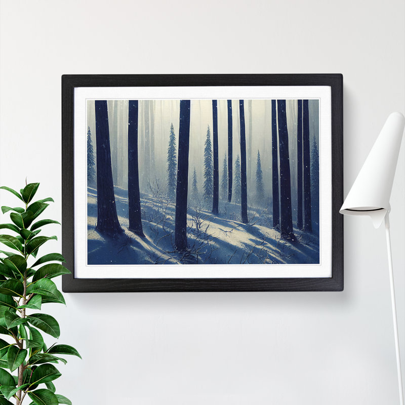 Beauteous Winter Forest - Single Picture Frame Print, Black Framed, 46cm H x 64cm W x 2cm D