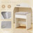 Vanity Set with Lighted Mirror and Stool with Power Outlet-1506183870