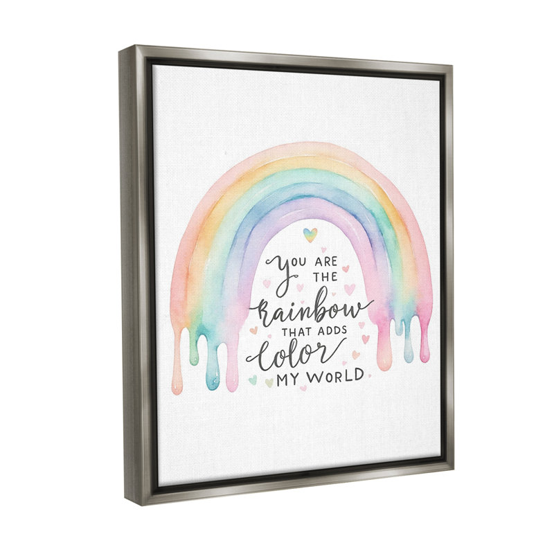 «Dripping Inspirational Rainbow» par Amanda Greenwood sur, Cadre flottant gris lustré, H 31 po x l 25 po