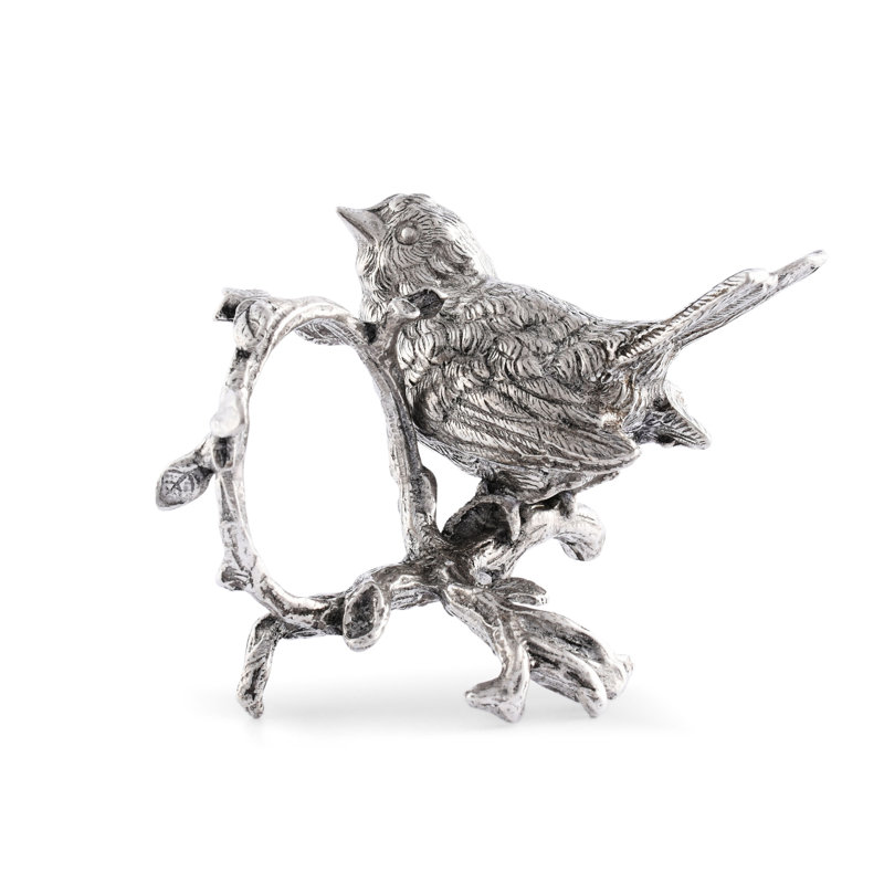 Song Bird Pewter Metal Handcrafted Napkin Ring