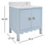 Meuble-lavabo sur pied simple 30,5 po Kealey avec plateau en marbre de Carrare-91885776