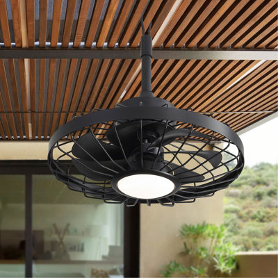 Ventilateur de plafond de 20 pouces avec lumières, télécommande à 6 vitesses, moteur réversible, fonction à intensité variable et minuterie