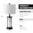 25" Black Metal Table Lamp Set with USB Type-C Ports and Built-in Outlet