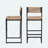 Kitchen Bar Stools With Footrest Set Of 2 Paper Rope Weave Dining Chairs Counter Height Barstool