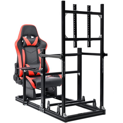 Anman Gt/ F1 Aluminum Alloy Racing Simulator Cockpit With Seat For Logitech G923, 6030 Aluminum Racing Frame. Fit For Straight Drive Steering Wheel Gpro Csldd T818 , Includes Frame & Seat & Tv Stand Only