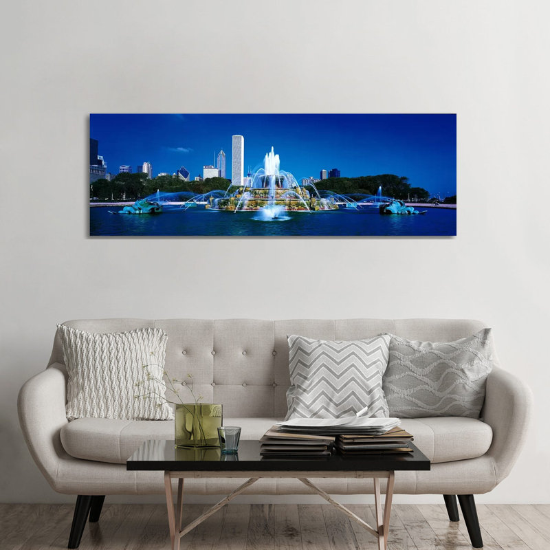 Buckingham Fountain Chicago IL USA - Wrapped Canvas Panoramic Print, 182.88 cm H x 60.96 cm W