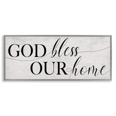 God Bless Our Home Phrase Giclee Art by Daphne Polselli