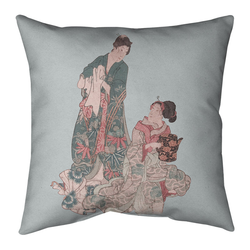 Utagawa Kuniyoshi, la source de la place romane, Bourre en polyester, 18 po x 18 po, Vert