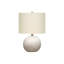 Lighting, 20 po, lampe de table, béton gris, abat-jour ivoire / crème, contemporain