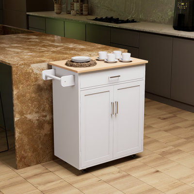 Blanc avec tablettes réglables et porte-serviettes