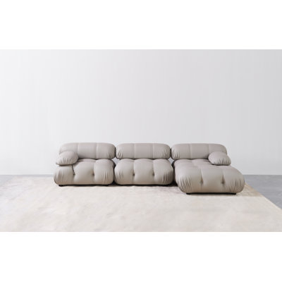 Daejuan Faux Leather L-Shaped Sectional Reversible
