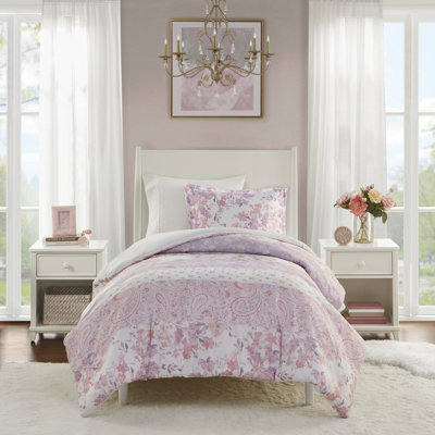 2 pièces Housse de couette en microfibre à motif floral simple / simple TG