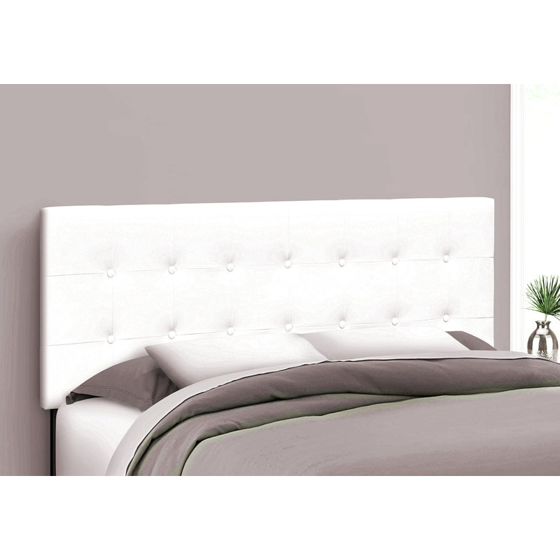 Bed, Headboard Only, Queen Size, Bedroom, Upholstered, White, Queen