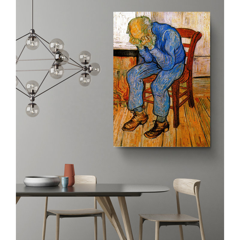 Reproduction d'art sur toile tendue, "Old man in s Pain" par Vincent Van Gogh, L 16 po x H 24 po