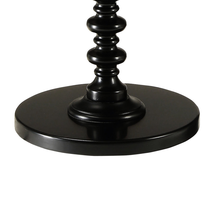Table ronde noire - côté bois avec plateau supérieur pour une utilisation quotidienne