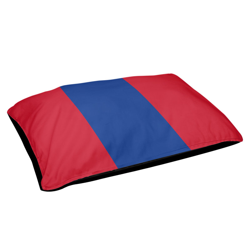 Coussin de lit pour chien Cincinnati, Grand (l 50 po x P 40 po x H 7 po), Red/Blue