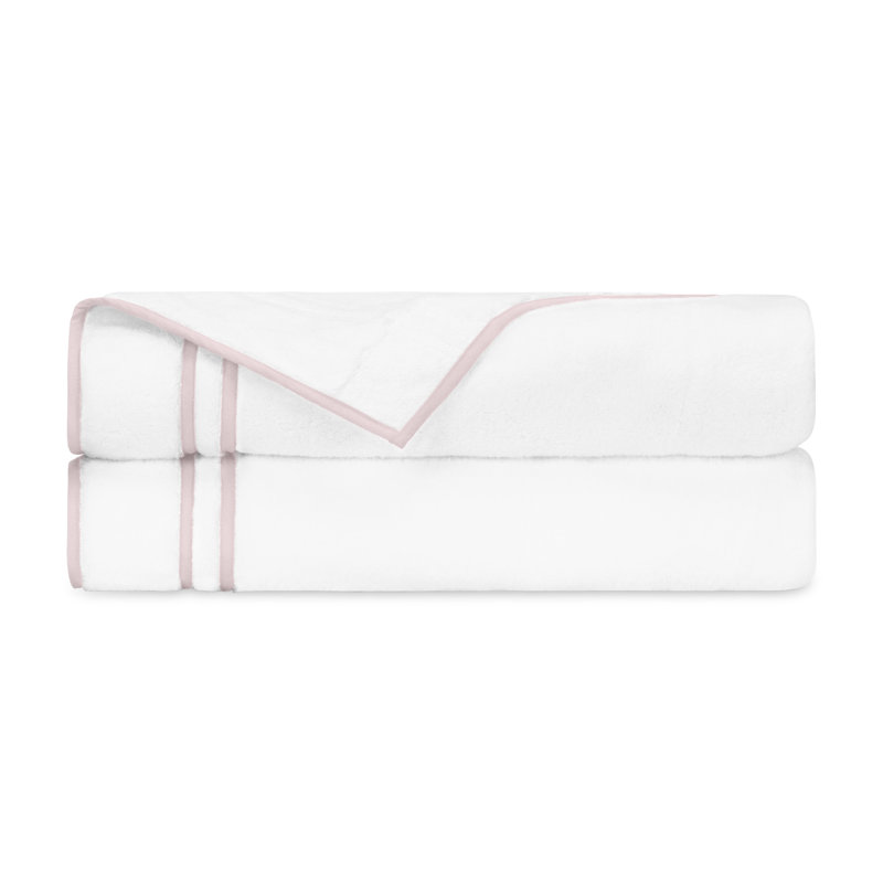 Ribbons 2-pc Bath Towel Set, White/Incenso Lavender
