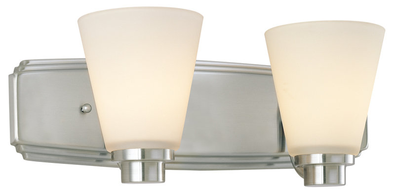 Éclairage pour meuble-lavabo 2 lumières Beddingfield, Nickel satiné