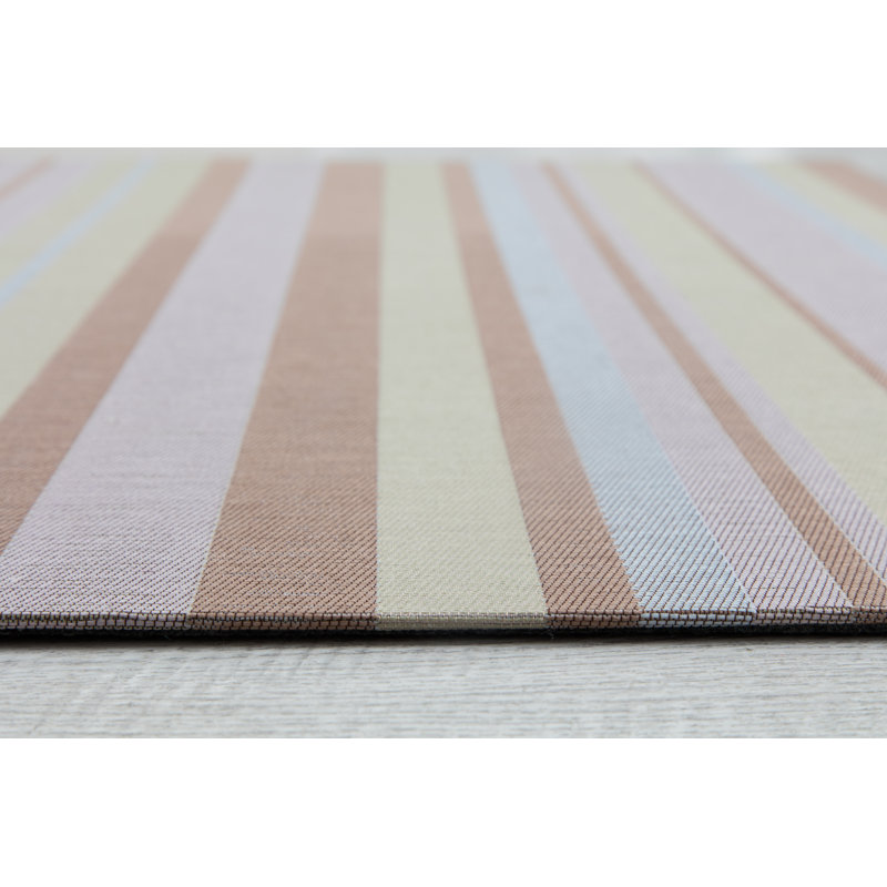 Avalon Blue and Brown Striped Office Chair Mat 36x48