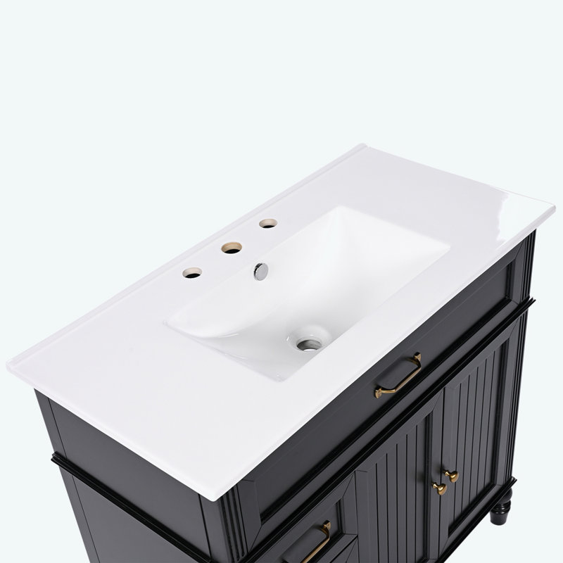 36" Bathroom Vanity with Sink, Black