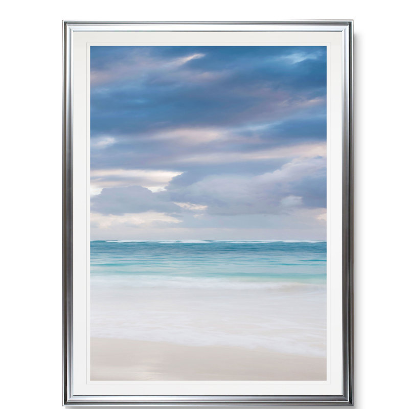 «Bavaro Beach at Dawn Détail I», reproduction sur toile, H 36 po x l 26 po x P 1,5 po, Cadre argenté