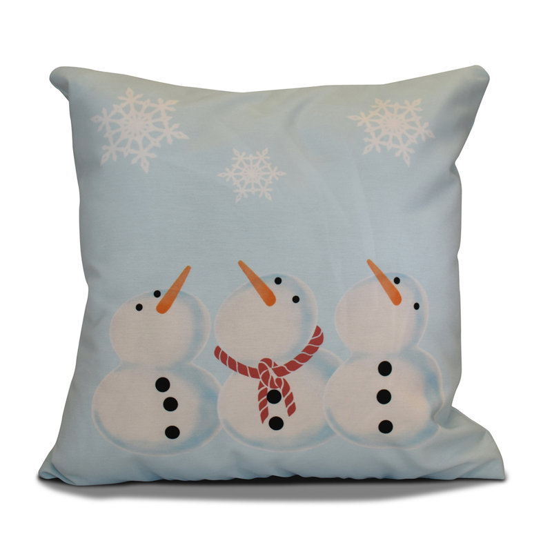 Coastal Christmas Outdoor Reversible Throw Pillow, 16" H x 16" W, Light Blue