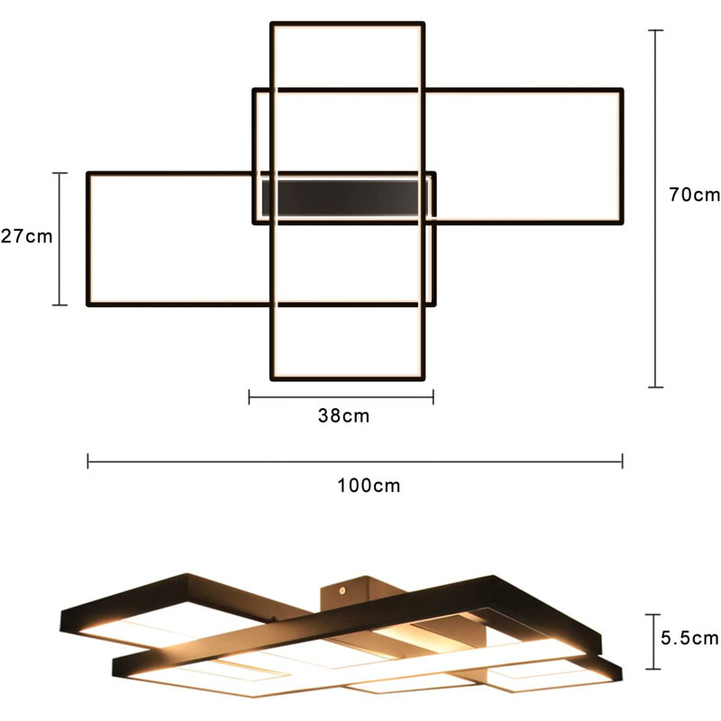 Emeka LED Flush Ceiling Light, Black