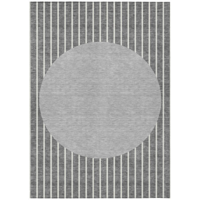 Ember Gray Washable Indoor-Outdoor Rug - 