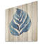 «White and Blue Leaves Collage I», art mural sur bois de pin naturel-464255037