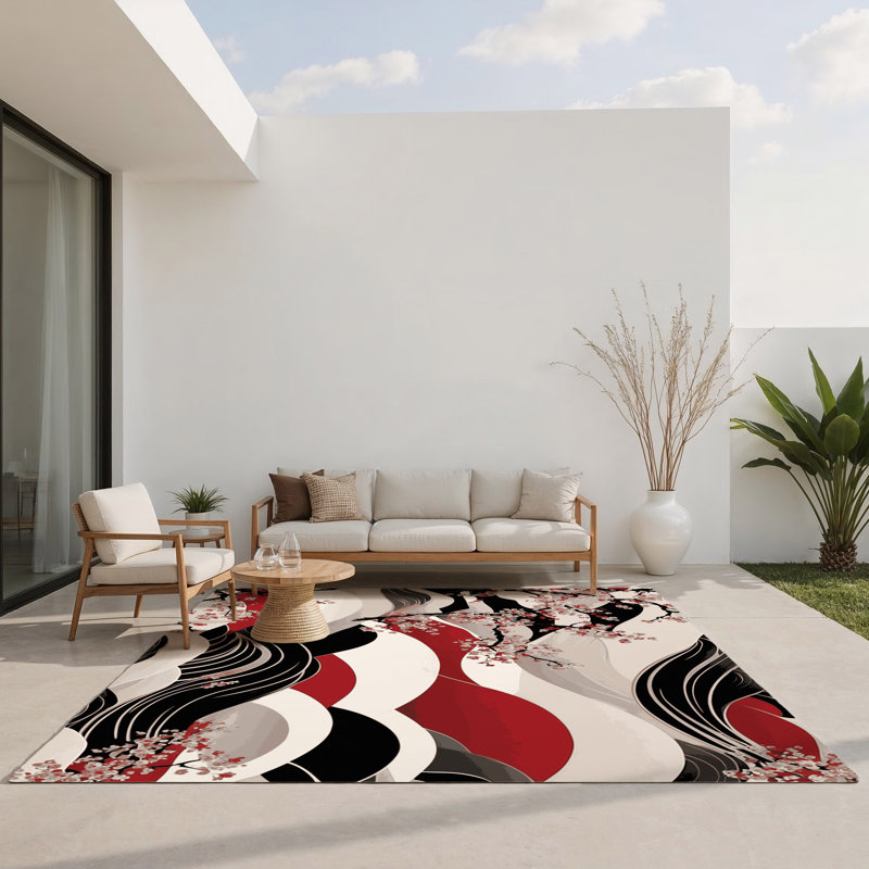 Petal Radiance Indoor And Outdoor Area Rug, Rectangle 8' x 10'