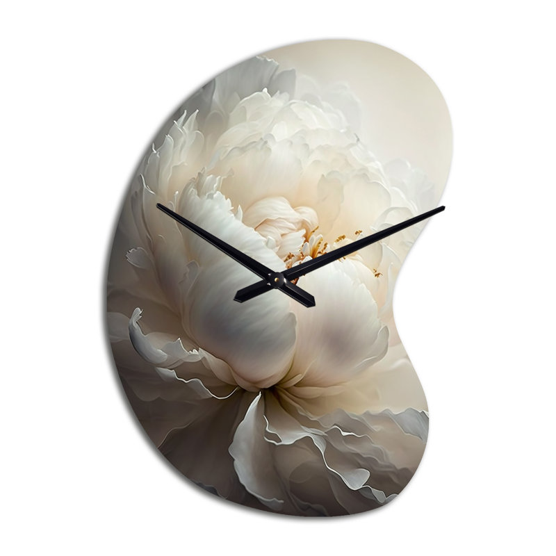 Pivoine fleur VII - pivoines en forme unique horloge murale, horloge murale moderne asymétrique, Petit