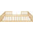 Natural Double Twin Floor Bed With Guardrails - Stable Pine Wood Construction For Compact Rooms Size Fence And Practical-420968676