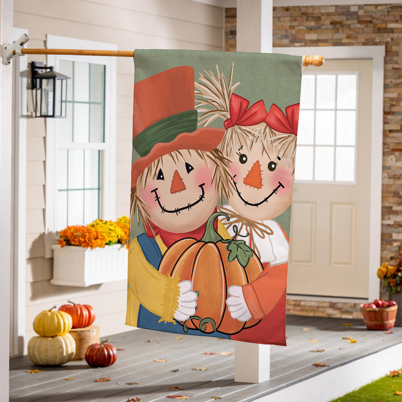 Couple d'épouvantails appliques drapeau de maison