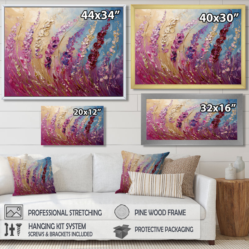 Wolff - Floral Wall Art, H 28 po x l 60 po, Impression encadrée flottante, Noir