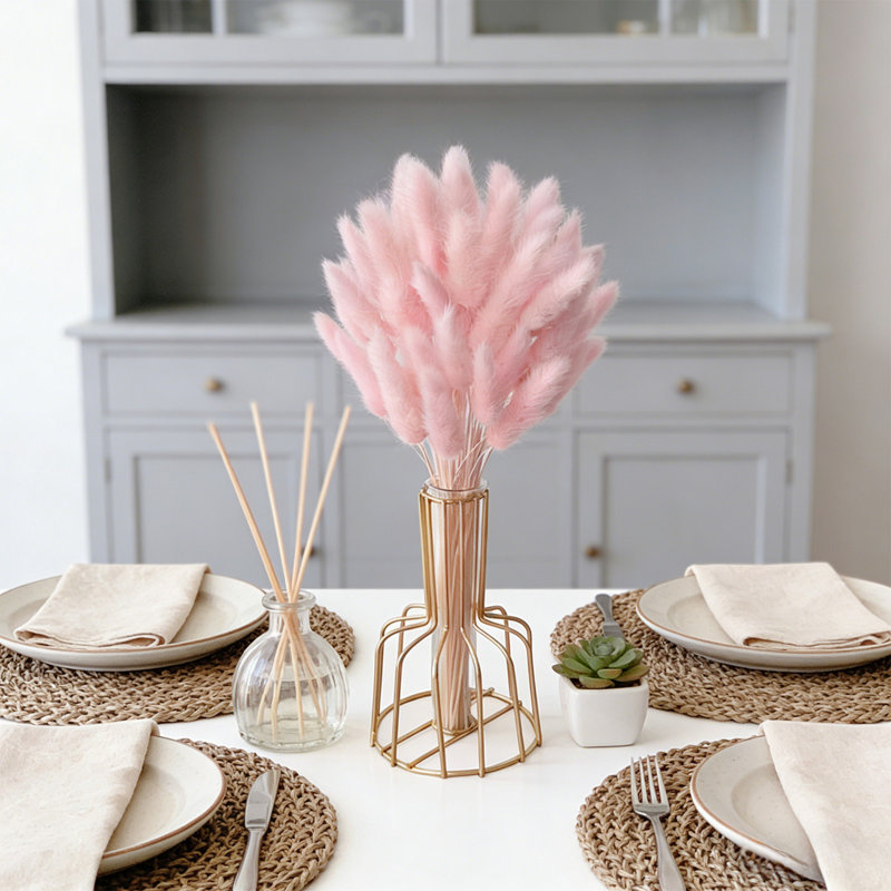 60 pièces de lapin, décoration de branches de fleurs séchées pour mariage Boho, fleurs, décoration de table, fête à la ferme, fête de printemps, tiges florales