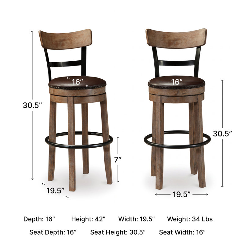 Upholstered Counter Stool, Light Brown, Bar Stool (30" Seat Height)