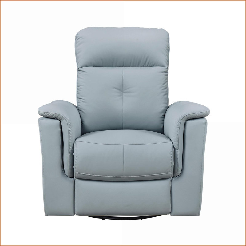 Fauteuil inclinable, pivotant et coulissant, fauteuil inclinable manuel de luxe en cuir grainé bleu royal | Bleu royal | Bois massif, structure en contreplaqué