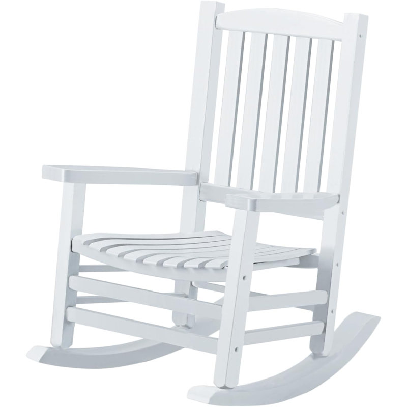 Chaise berçante en bois surdimensionnée pour l'extérieur, Blanc
