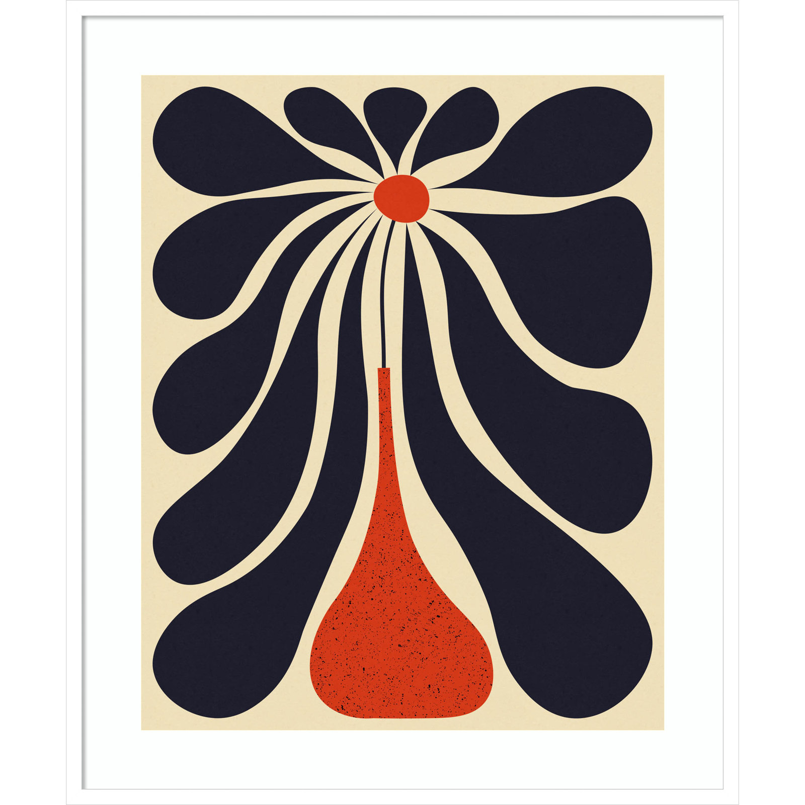 Lazy Flower Print by Alisa Galitsyna, White Framed, 40" H x 33" W